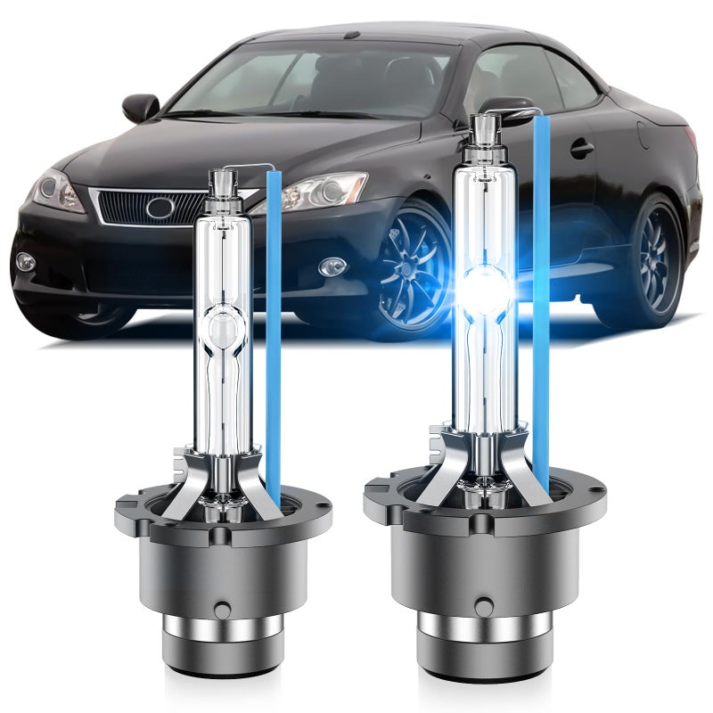 SENROBO Fit for Lexus 2008 2009 2010 2011 2012 LS600 LS600H LS600HL 20062015 IS250 IS350 D4S HID Xenon Headlight Bulbs High Low Beam Light Bulb 8000K White Blue Pack of 2